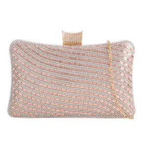 Koko 20101 Champagne Gold Diamante Box Clutch Bag