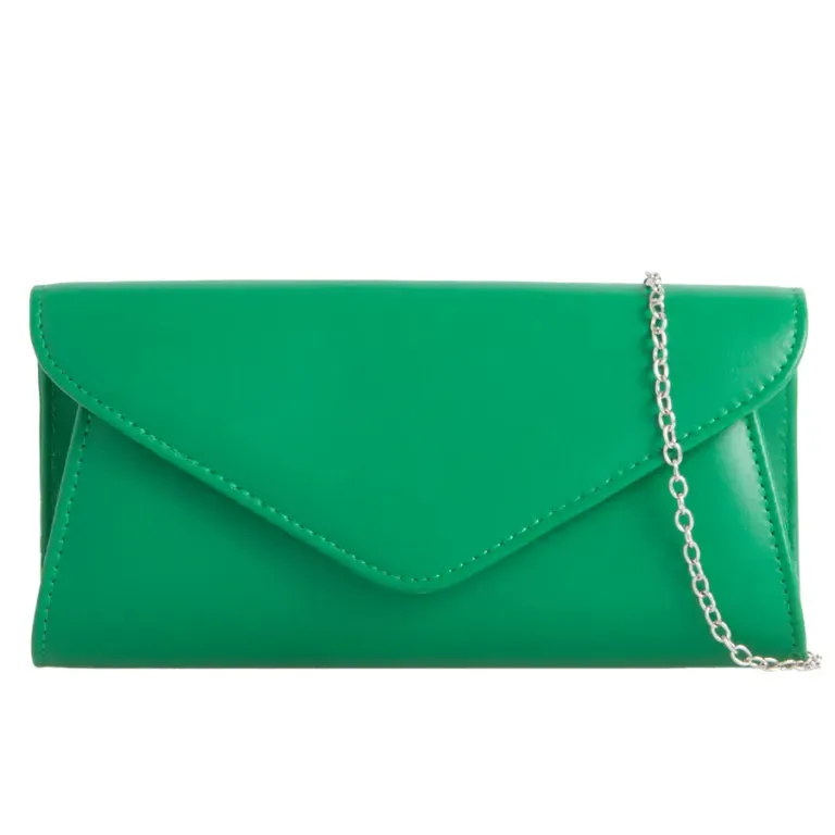 Koko Green envelope clutch bag