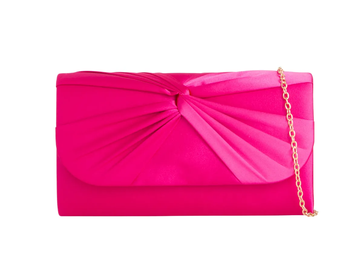Koko H2806 Knot Front Satin Clutch Bag