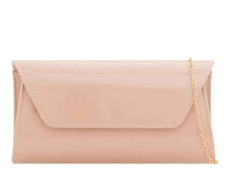 Koko L2250 Nude Patent Clutch Bag