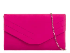 Koko L809 Fuchsia Faux Suede Clutch Bag