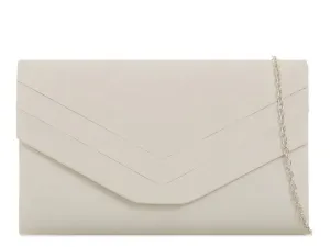 Koko L809 Ivory Faux Suede Clutch Bag