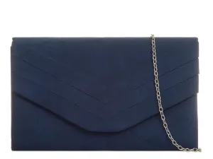 Koko L809 Navy Faux Suede Clutch Bag