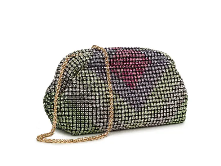 Koko MW3436 Multi Coloured Diamante Clutch Bag