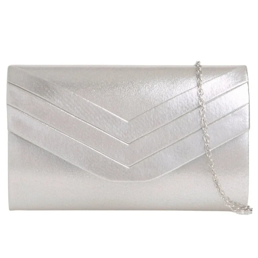 Koko Silver Metallic Clutch Bag