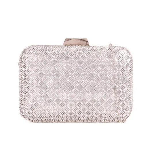 Koko TL861 Silver Diamante Box Bag