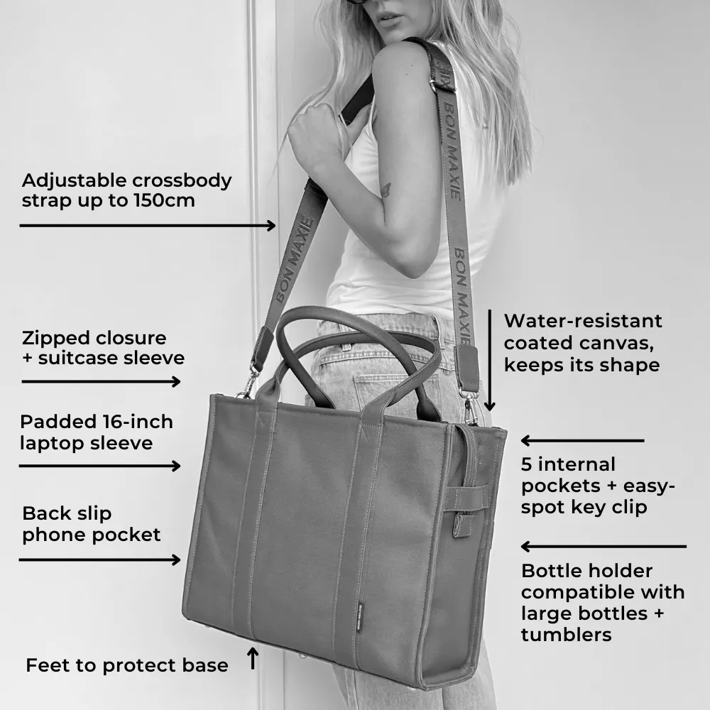 Large Bon Vivant Structured Tote Bag -- Blush Stripe