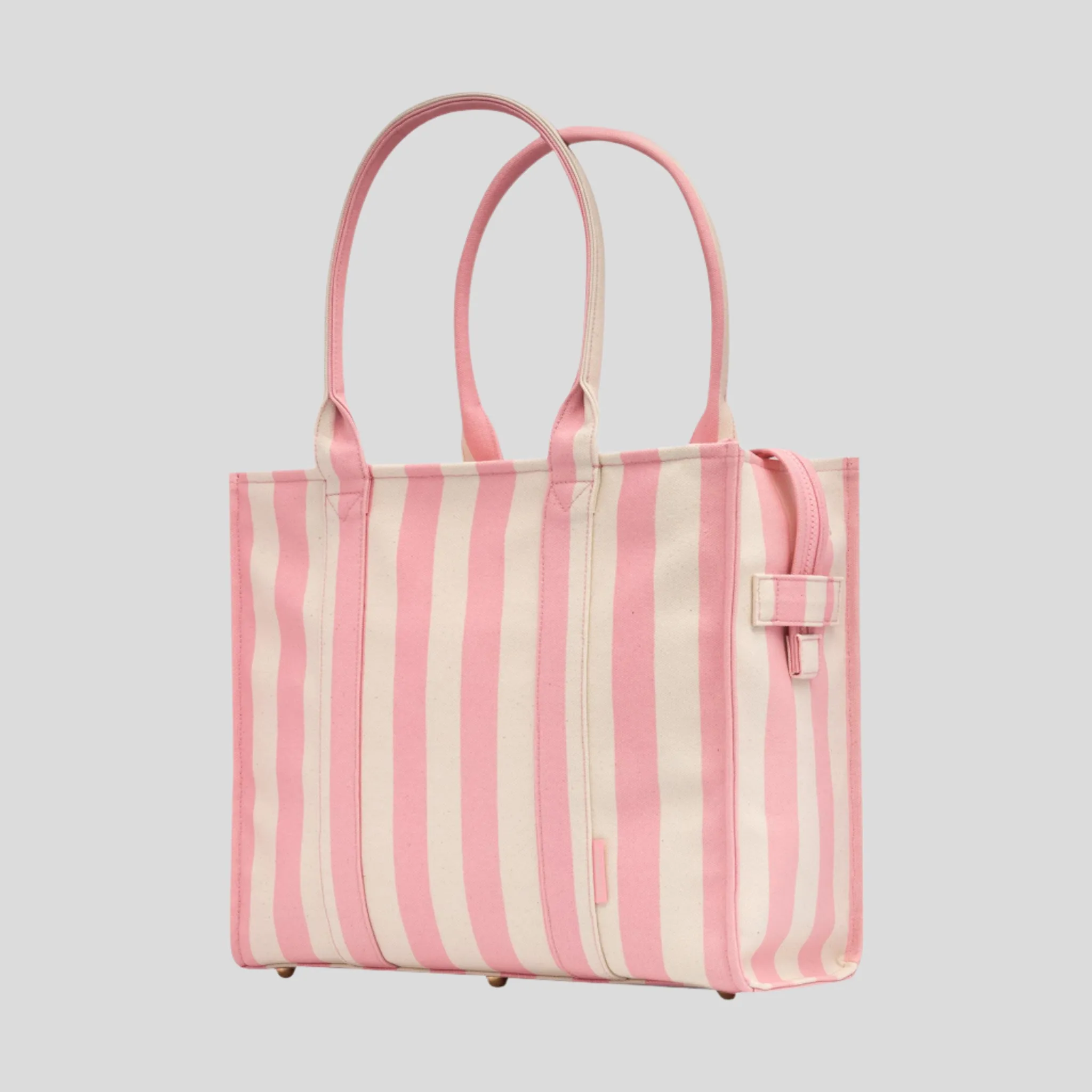 Large Bon Vivant Structured Tote Bag -- Blush Stripe