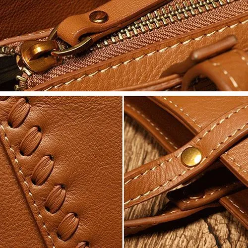 Large Brown Leather Tote Bag Womens Shoulder Brown Shopper Tote Handbag Purse