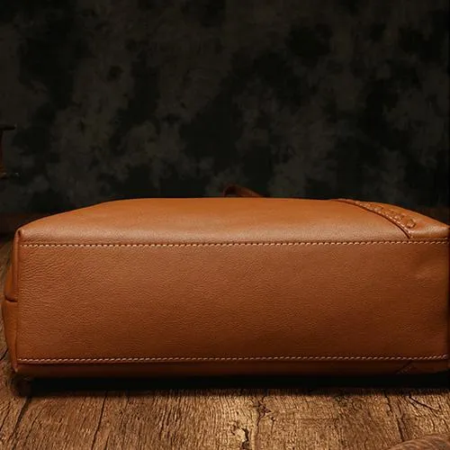 Large Brown Leather Tote Bag Womens Shoulder Brown Shopper Tote Handbag Purse