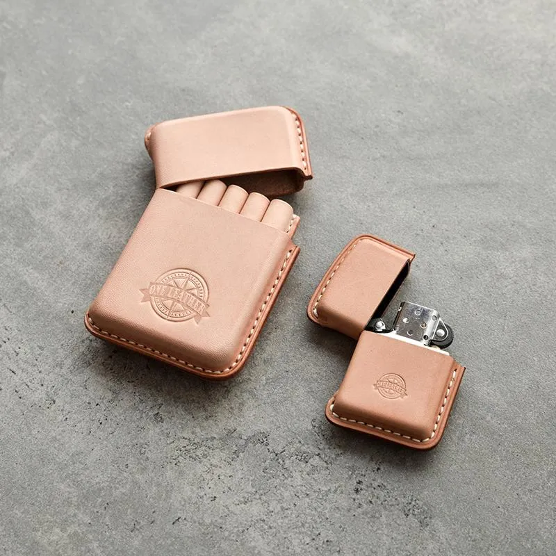 Leather Cigarette Holder Case Handmade Black Leather Cigarette Case Mens Leather Case of Cigarettes