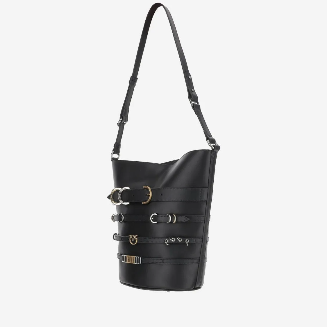 Leather Shoulder Bag With Straps