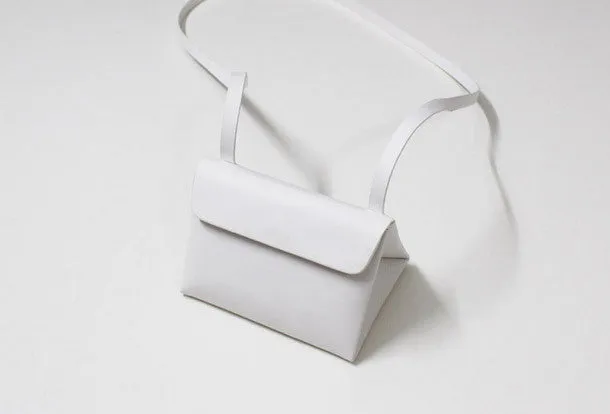 Leather Women Clutch bag shoulder bag triangle black white for leather crossbody bag