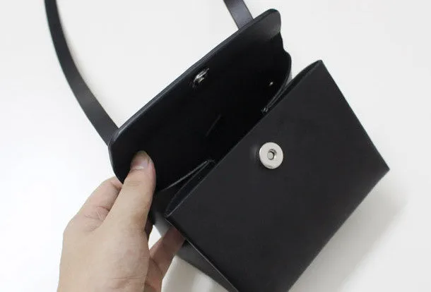 Leather Women Clutch bag shoulder bag triangle black white for leather crossbody bag