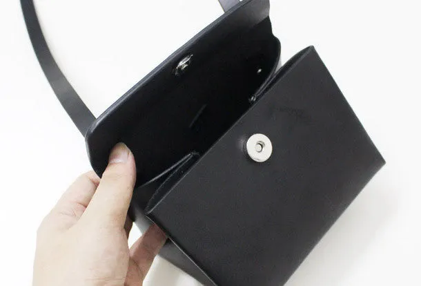 Leather Women Clutch bag shoulder bag triangle black white for leather crossbody bag