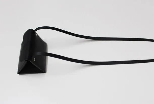 Leather Women Clutch bag shoulder bag triangle black white for leather crossbody bag