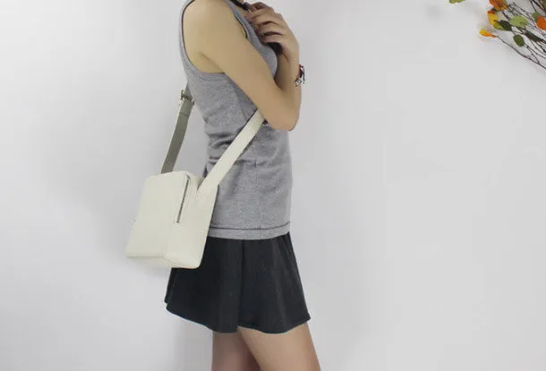 Leather womens Cube bag shoulder bag purse for women leather crossbody bag