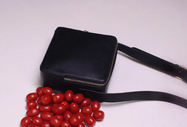 Leather womens Cube bag shoulder bag purse for women leather crossbody bag
