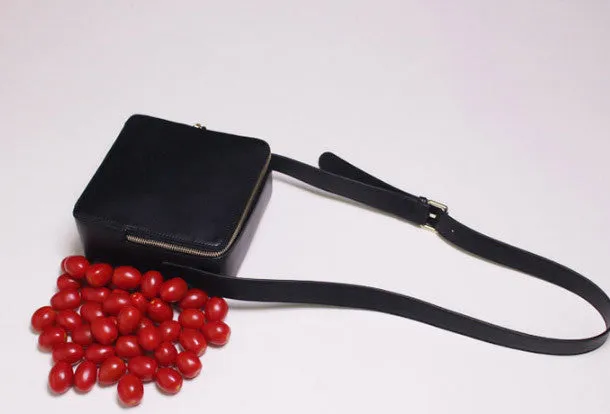 Leather womens Cube bag shoulder bag purse for women leather crossbody bag