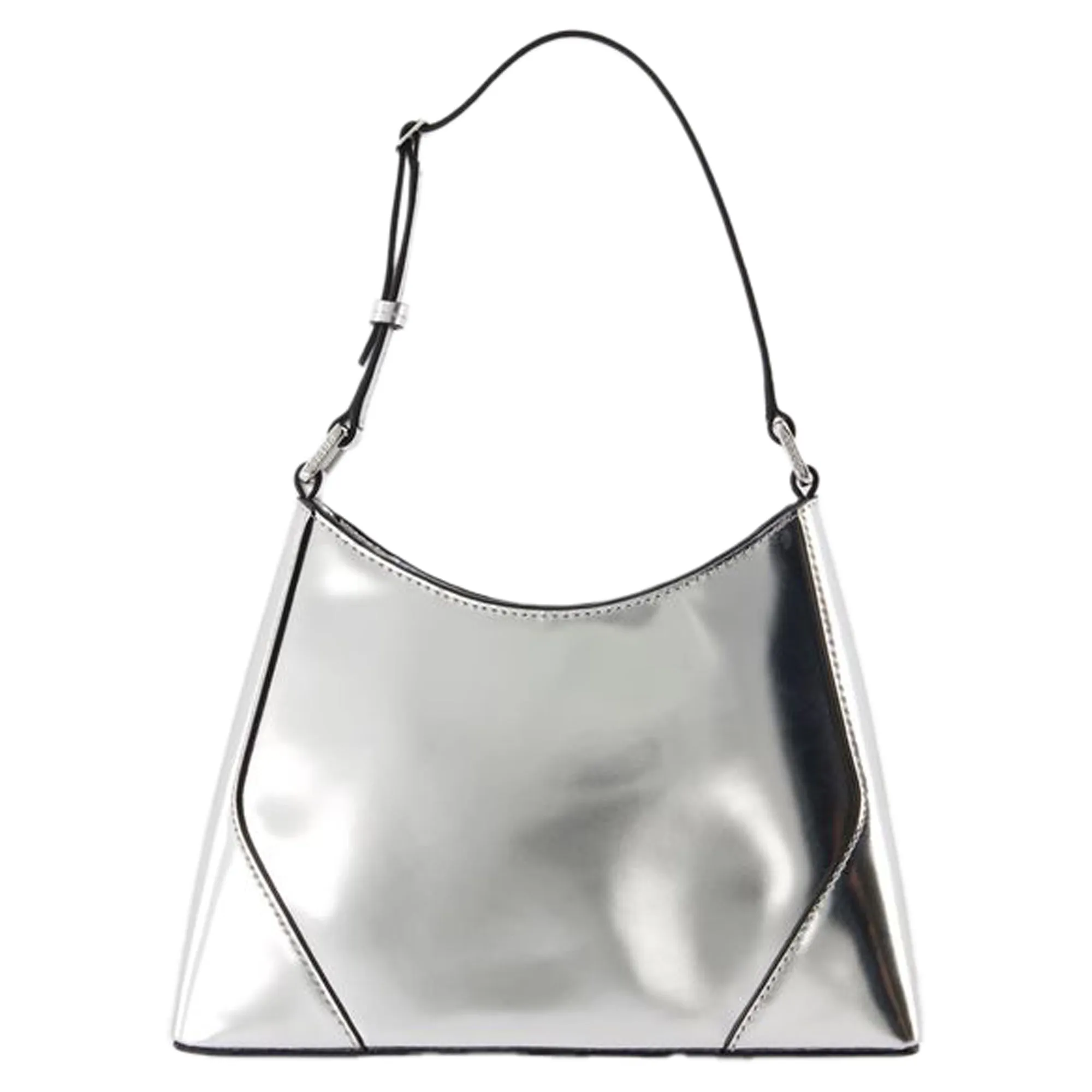 Linda Shoulder Bag - Staud - Leather - Silver
