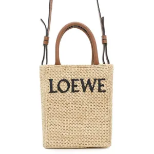 Loewe Raffia Leather Handbag Shoulder Bag (Pre-Owned)