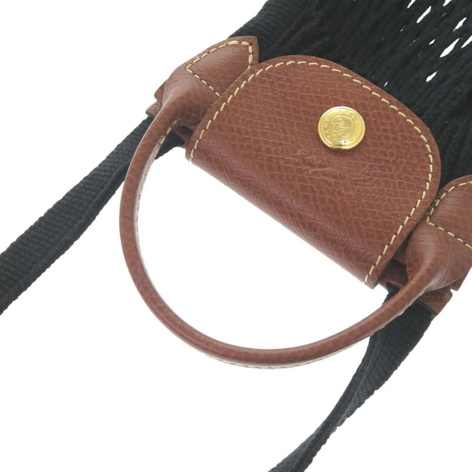 Longchamp  Cotton Leather Shoulder Bag (Pre-Owned)