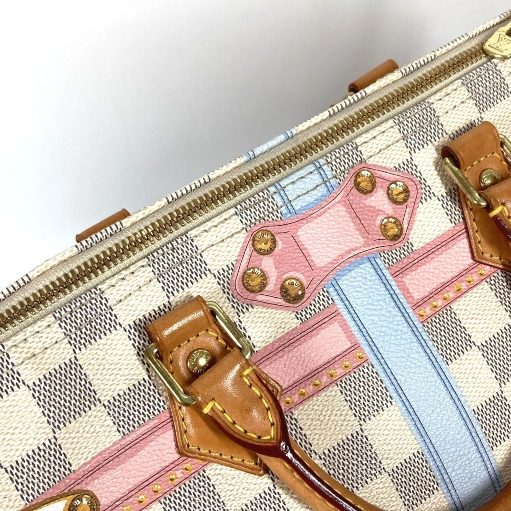 Louis Vuitton Damier Azur Damier Azur Boston Bag Handbag Shoulder Bag (Pre-Owned)