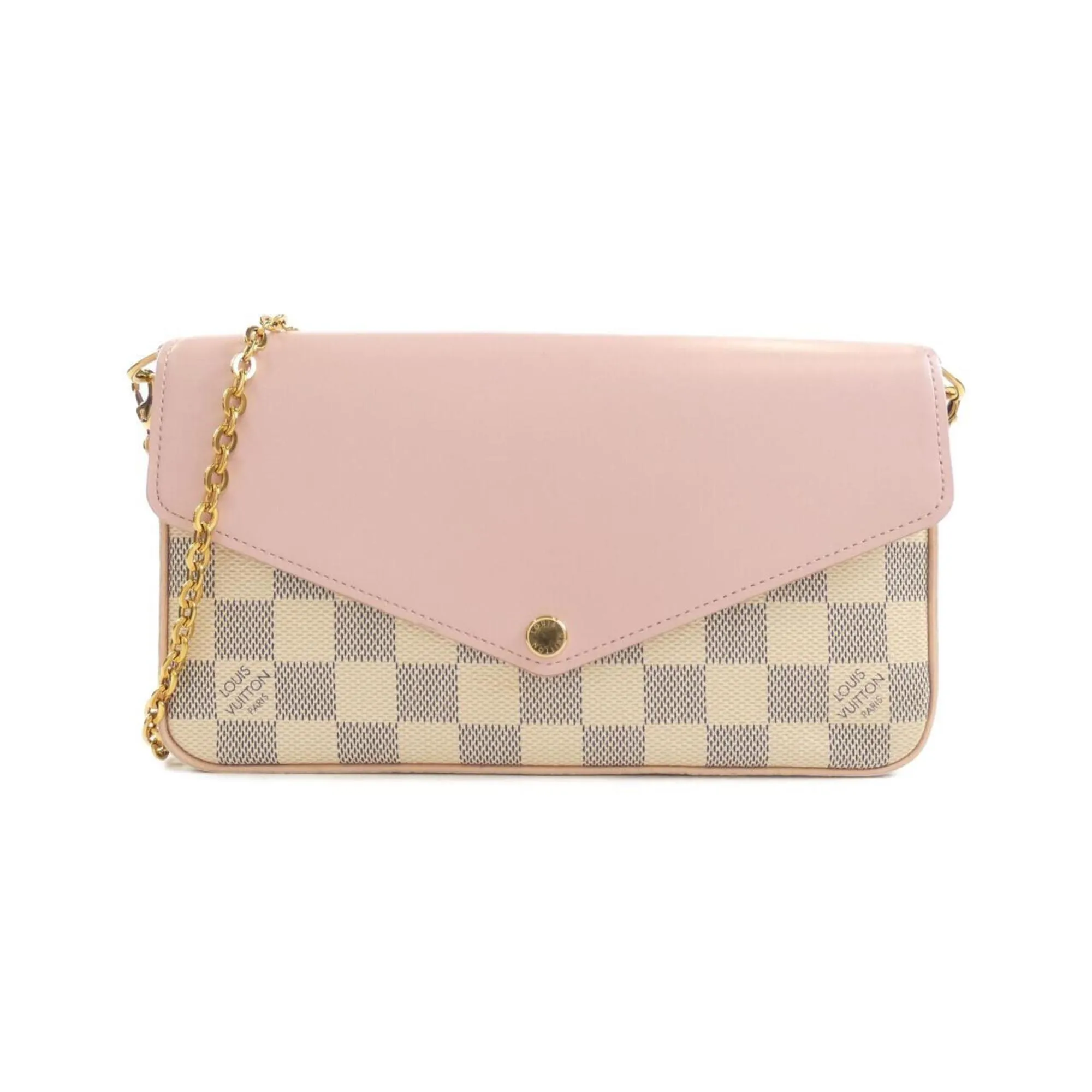 Louis Vuitton Damier Azur Damier Azur Rose Damier Azur Pochette Shoulder Bag (Pre-Owned)