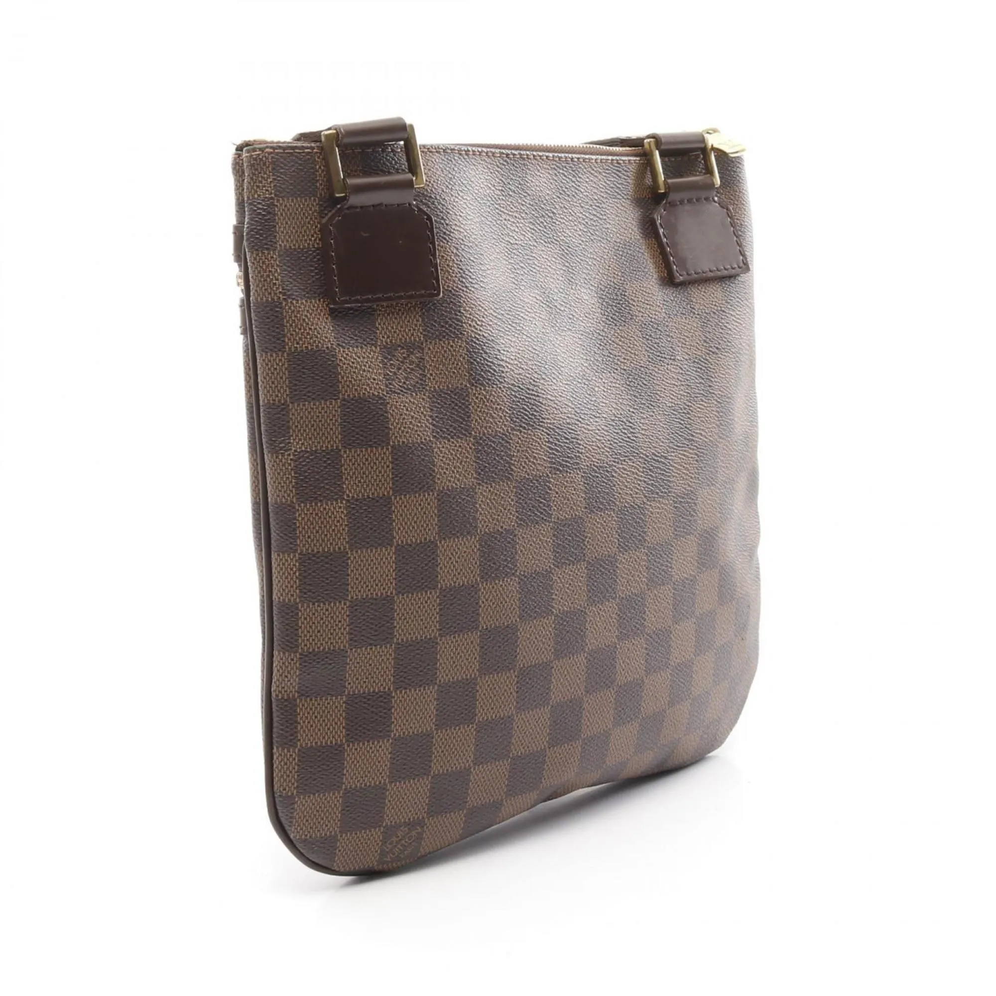 Louis Vuitton Ebene Coated Canvas Leather Pochette Shoulder Bag (Pre-Owned)