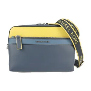 Michael Kors Navy yellow Leather Clutch Bag Shoulder Bag (Pre-Owned)