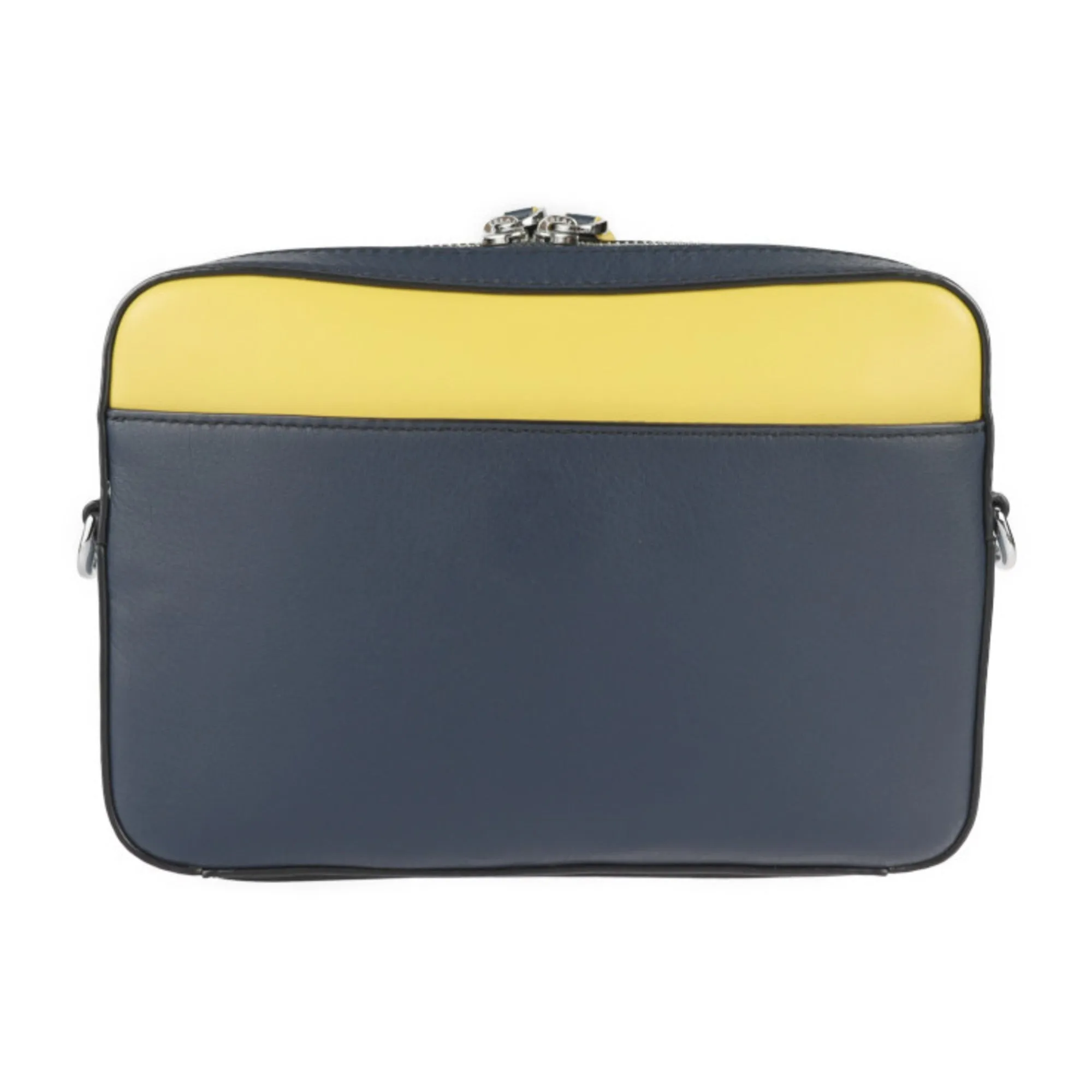 Michael Kors Navy yellow Leather Clutch Bag Shoulder Bag (Pre-Owned)