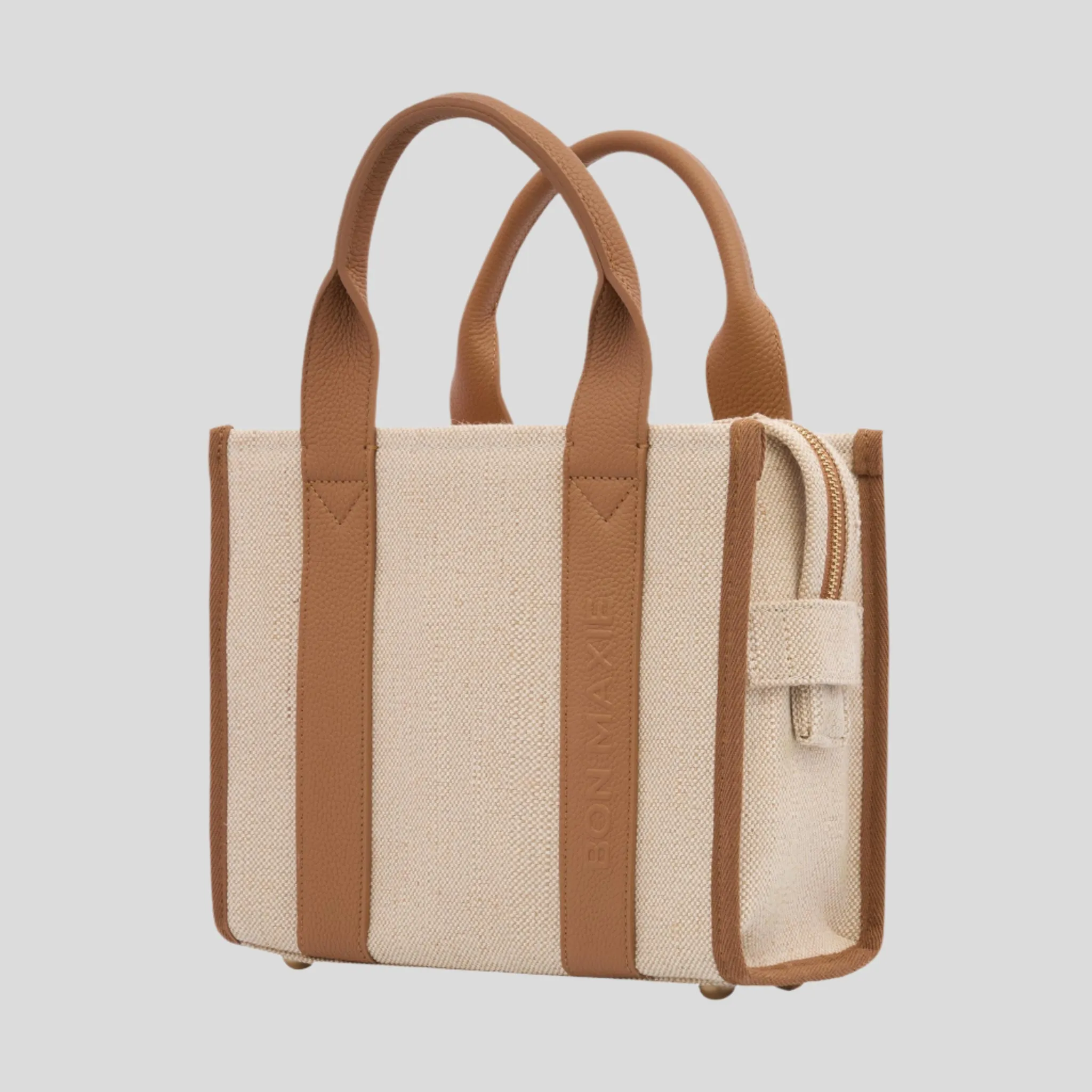 Micro Bon Vivant Structured Tote Bag -- Jute Tan Leather