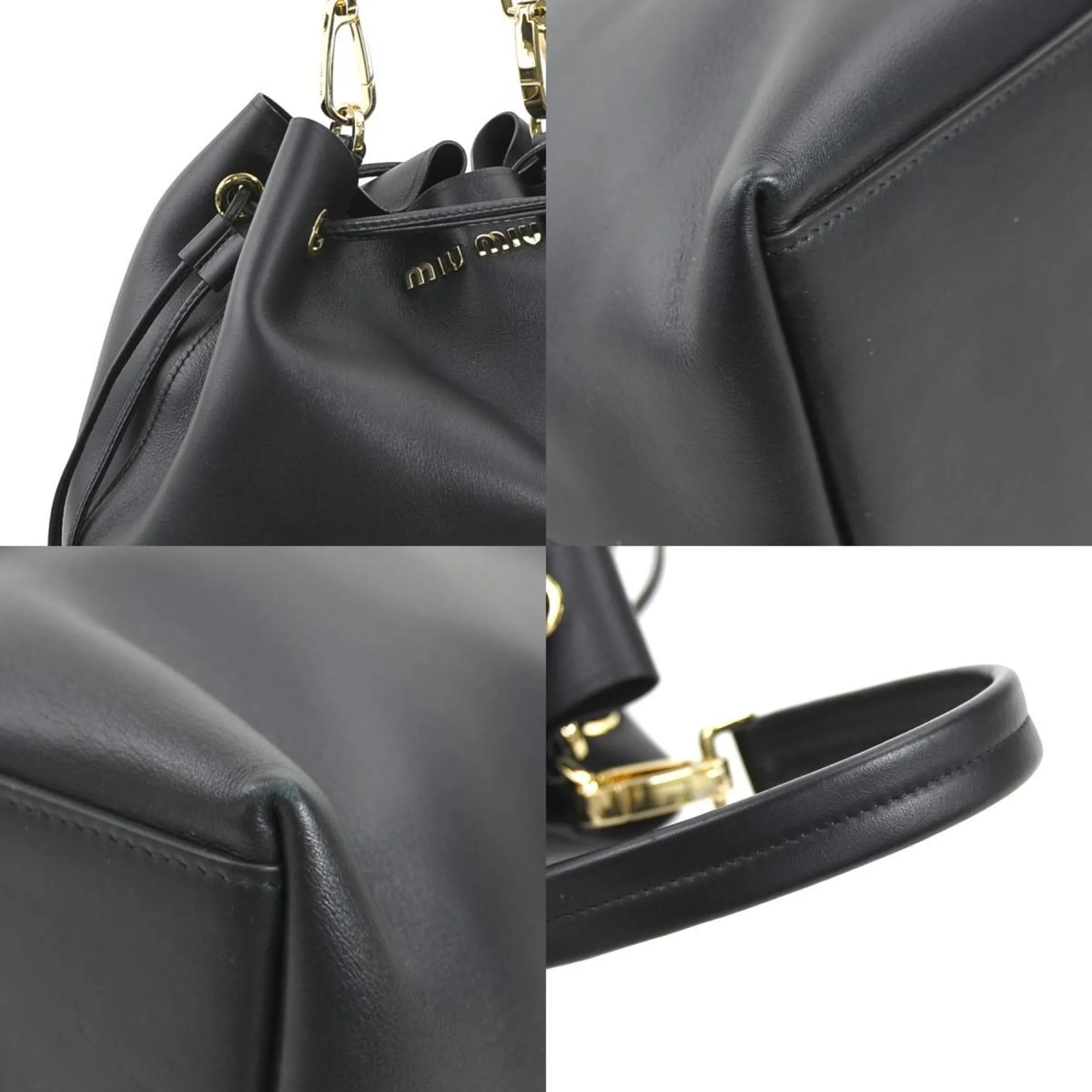 Miu Miu Leather Handbag Shoulder Bag (Pre-Owned)