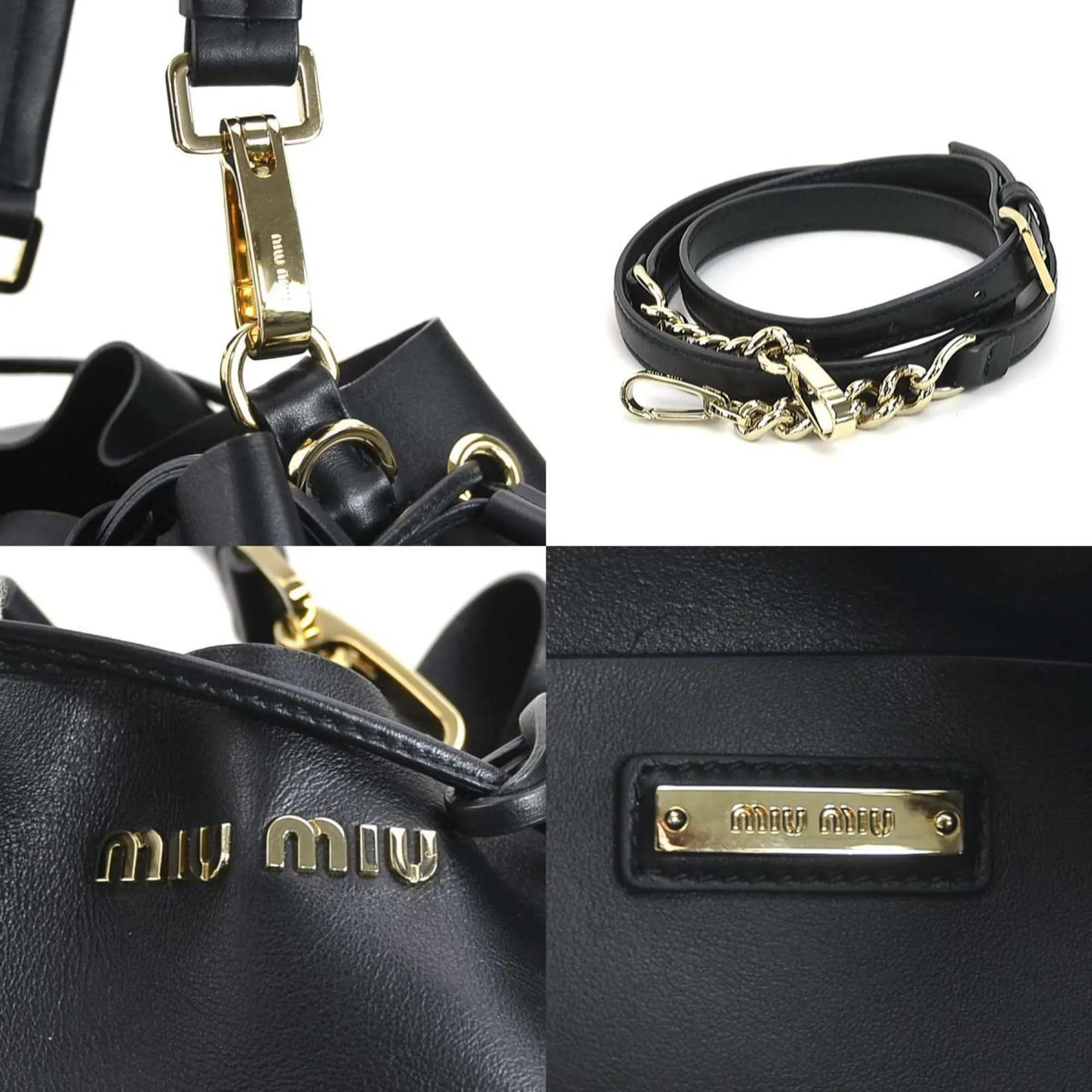 Miu Miu Leather Handbag Shoulder Bag (Pre-Owned)