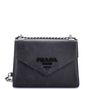 Monochrome Shoulder Bag Saffiano Leather Medium