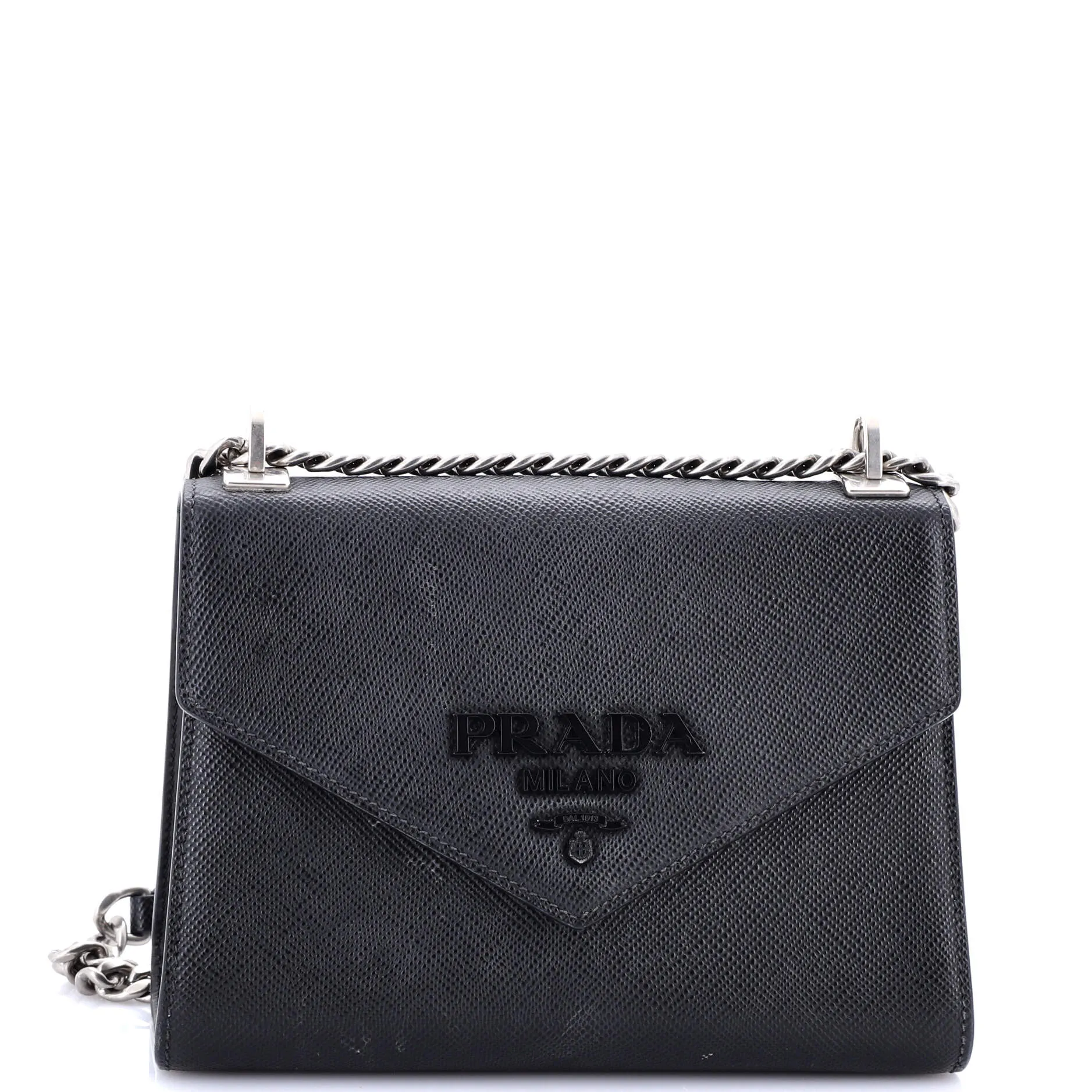 Monochrome Shoulder Bag Saffiano Leather Medium
