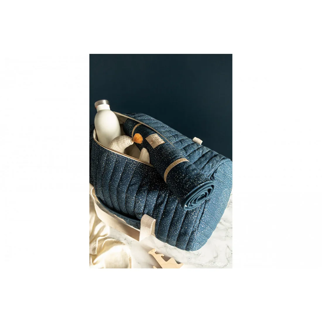 nobodinoz New York Weekend Bag Gold Bubble/ Night Blue