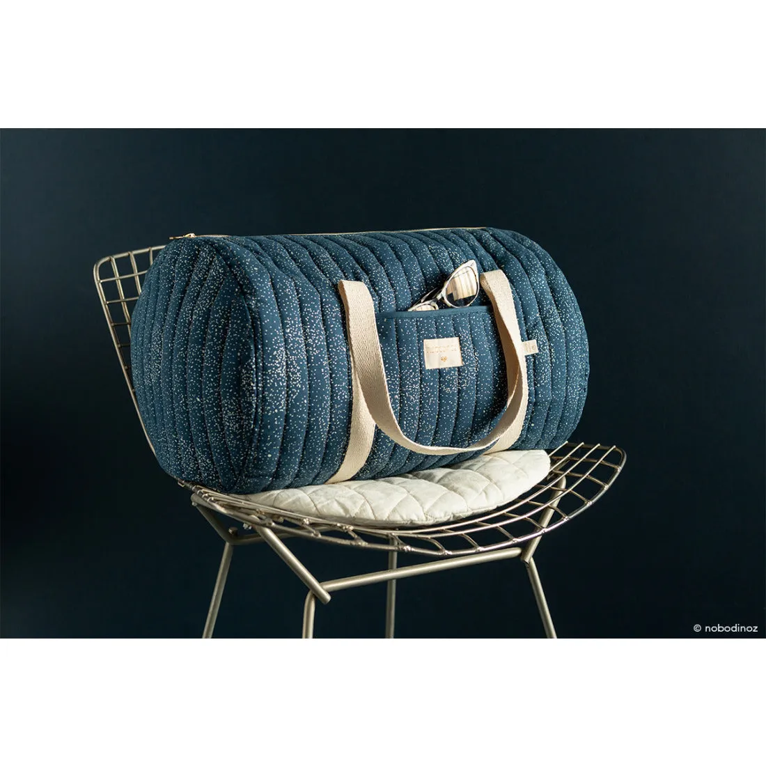 nobodinoz New York Weekend Bag Gold Bubble/ Night Blue