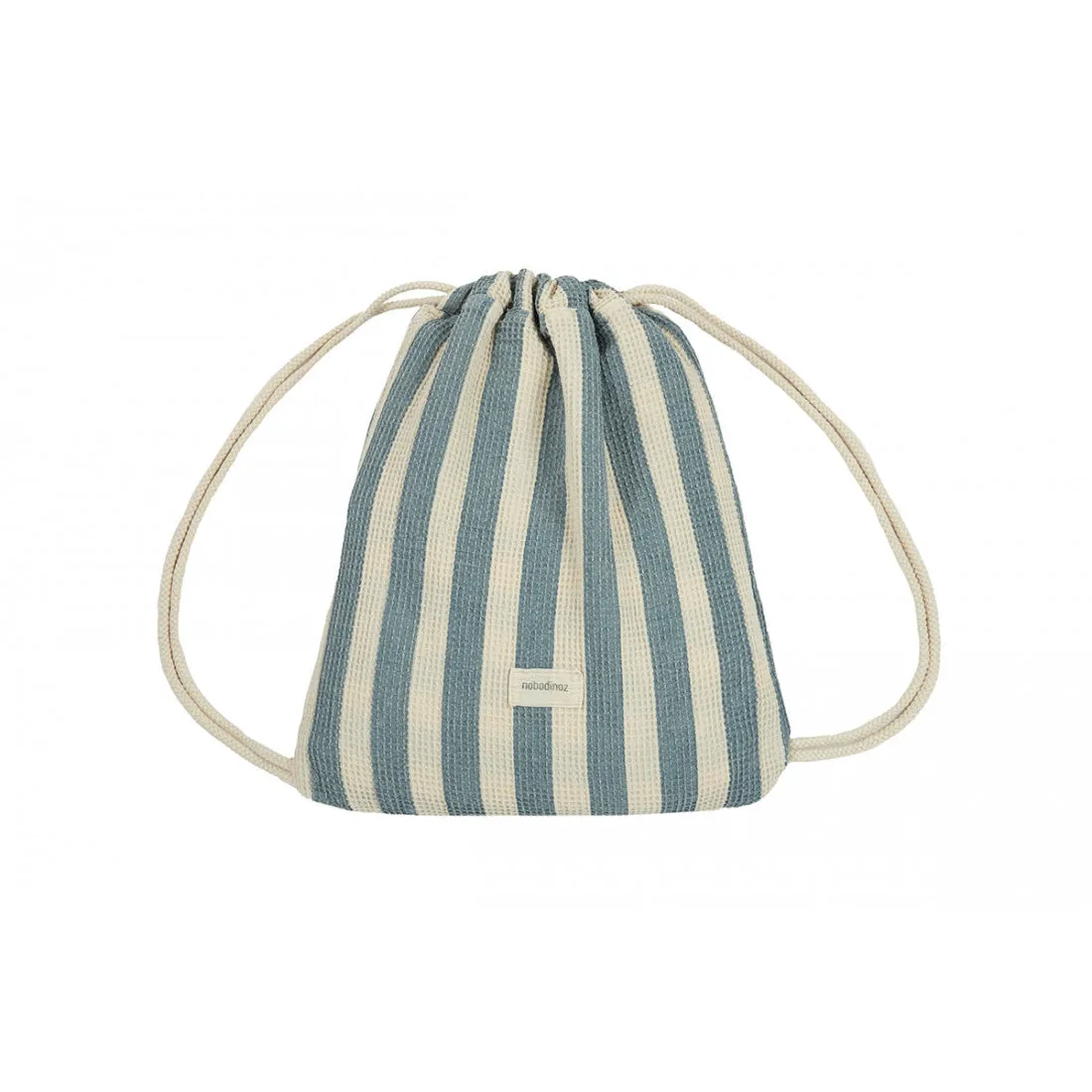 nobodinoz Portofino Beach Towel Bag Set Blue Stripes