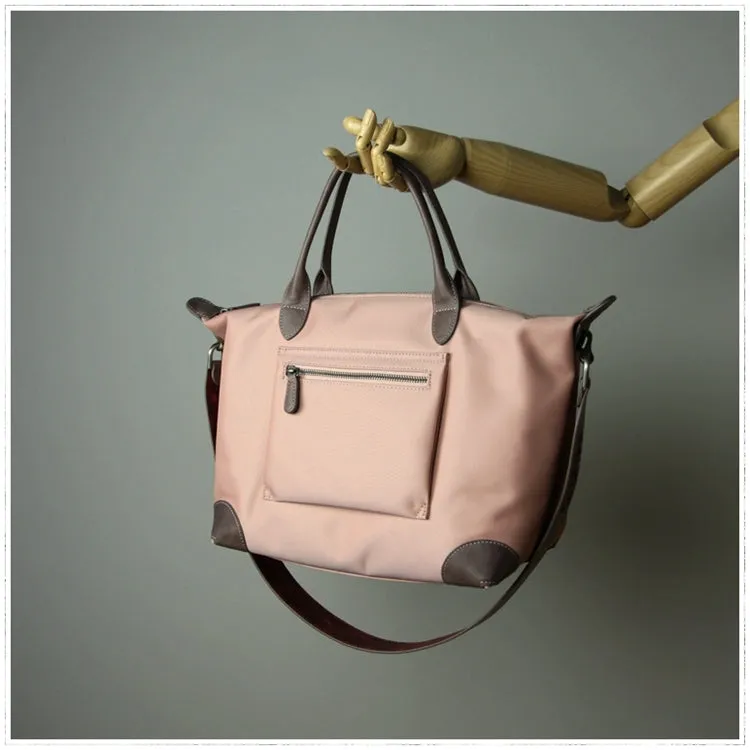 Pink Womens Nylon Shoulder Tote Pink Womens Nylon Shoulder Tote Nylon Handbag Shoulder Purse for Ladies