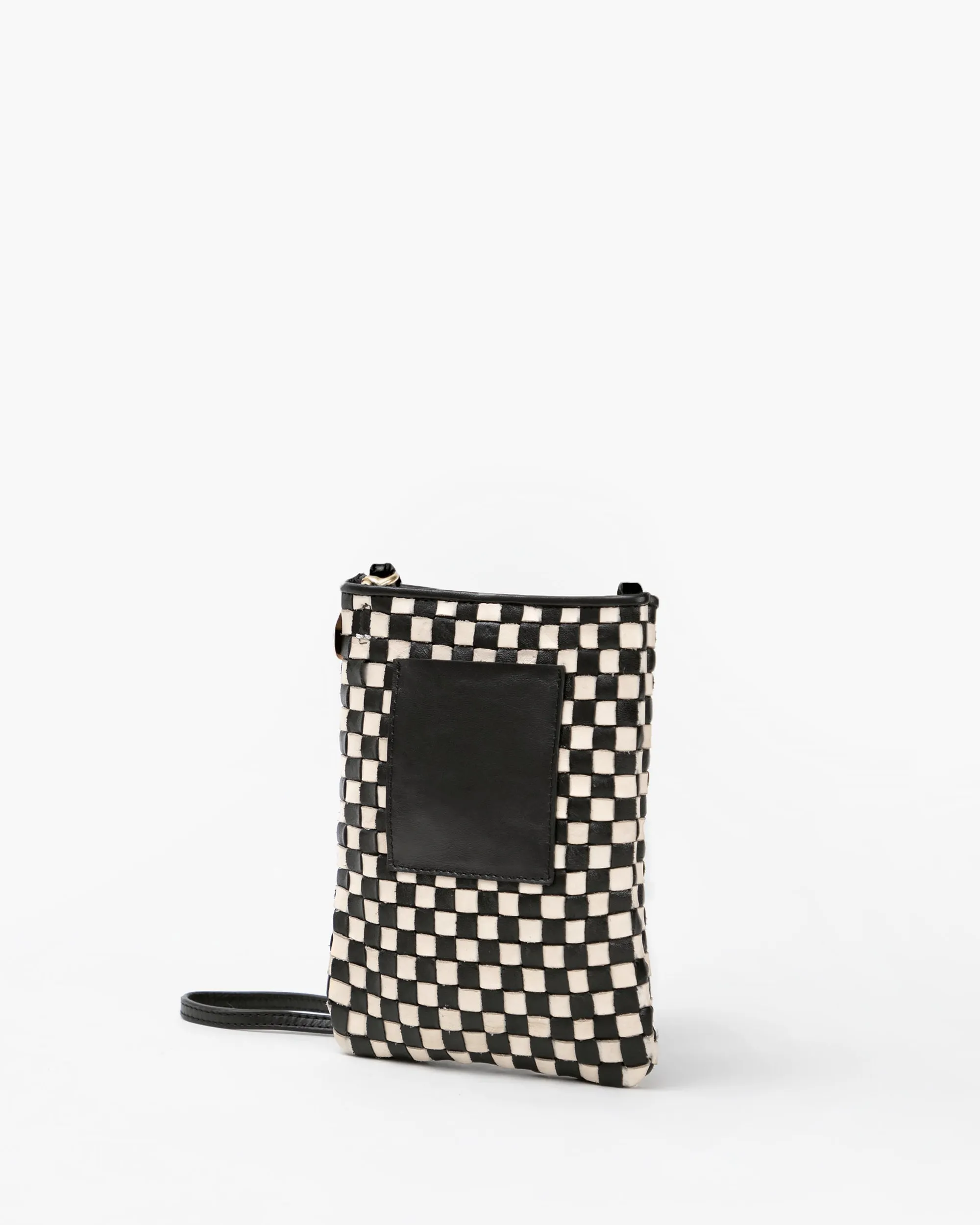 Poche Handbags - Crossbody - Poche Black & Cream Woven Checker