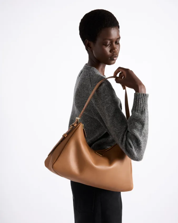 Prada aim??e large leather shoulder bag