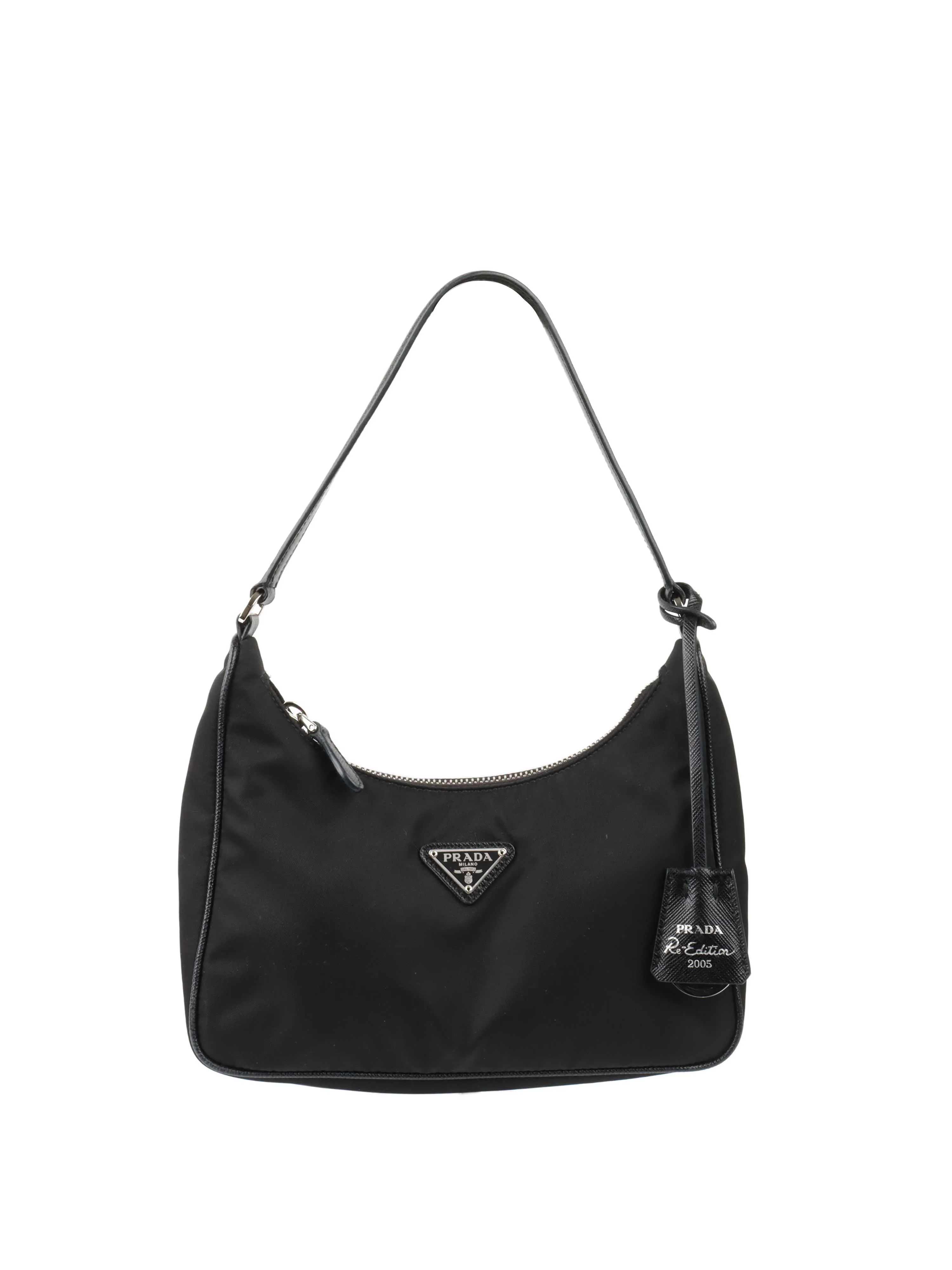 Prada Black Re Edition 2005 Nylon Shoulder Bag.