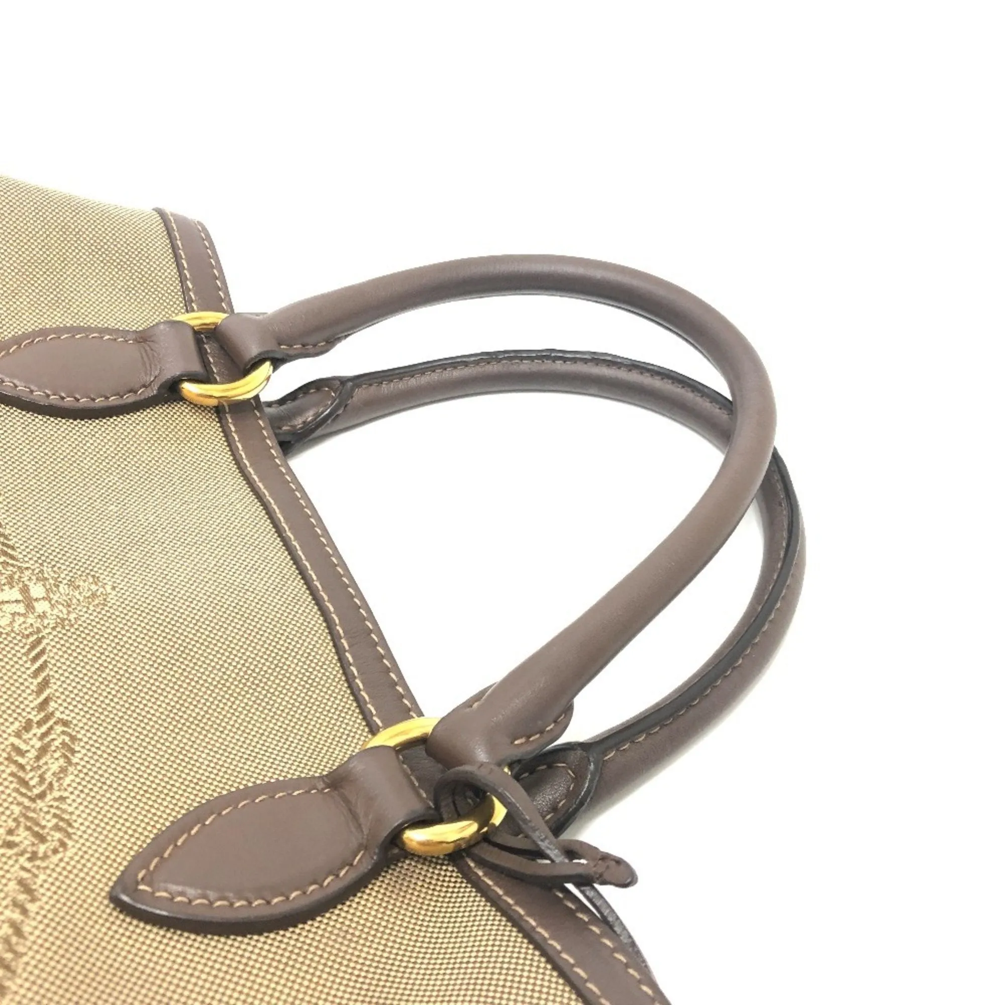 Prada Leather Nylon Handbag Shoulder Bag (Pre-Owned)