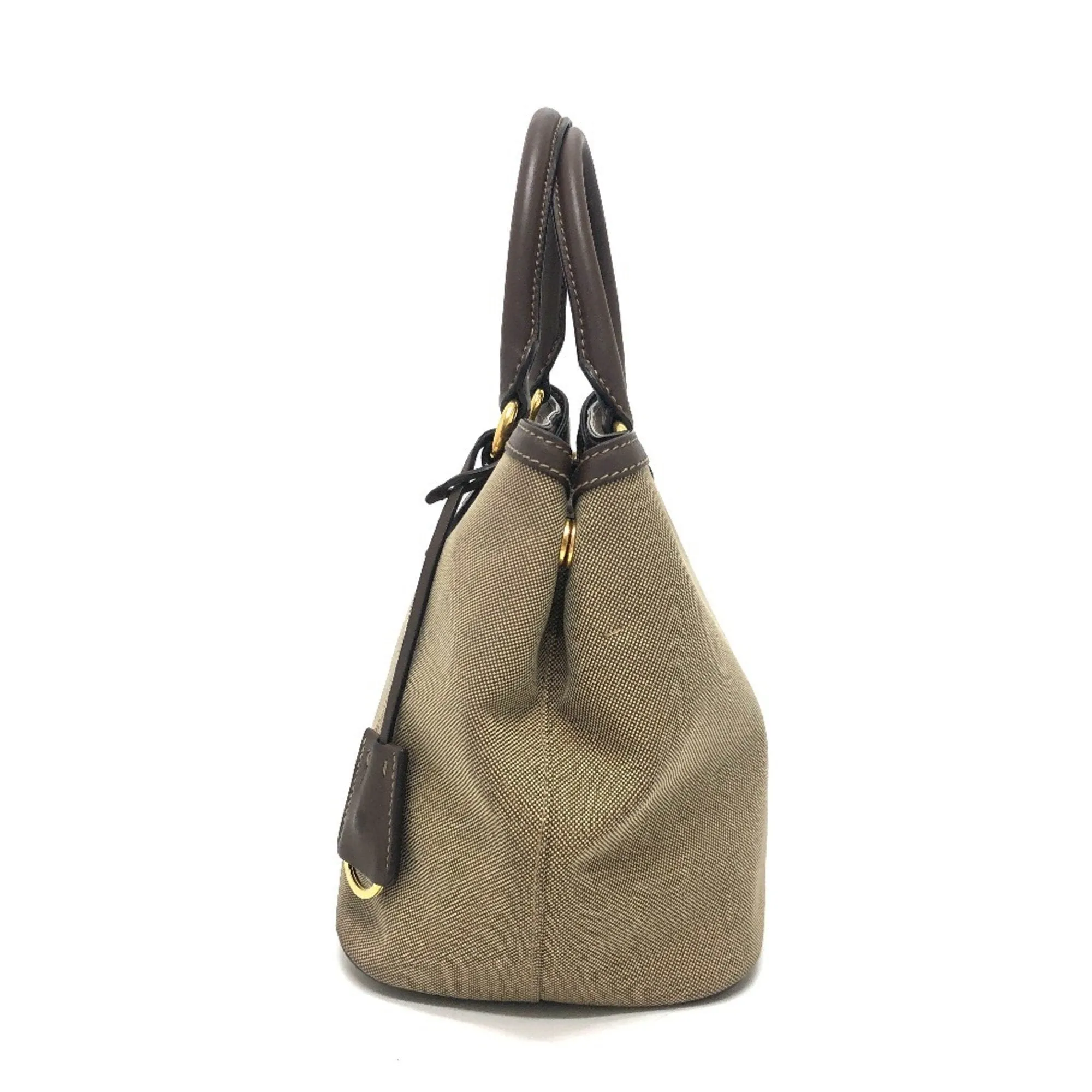 Prada Leather Nylon Handbag Shoulder Bag (Pre-Owned)