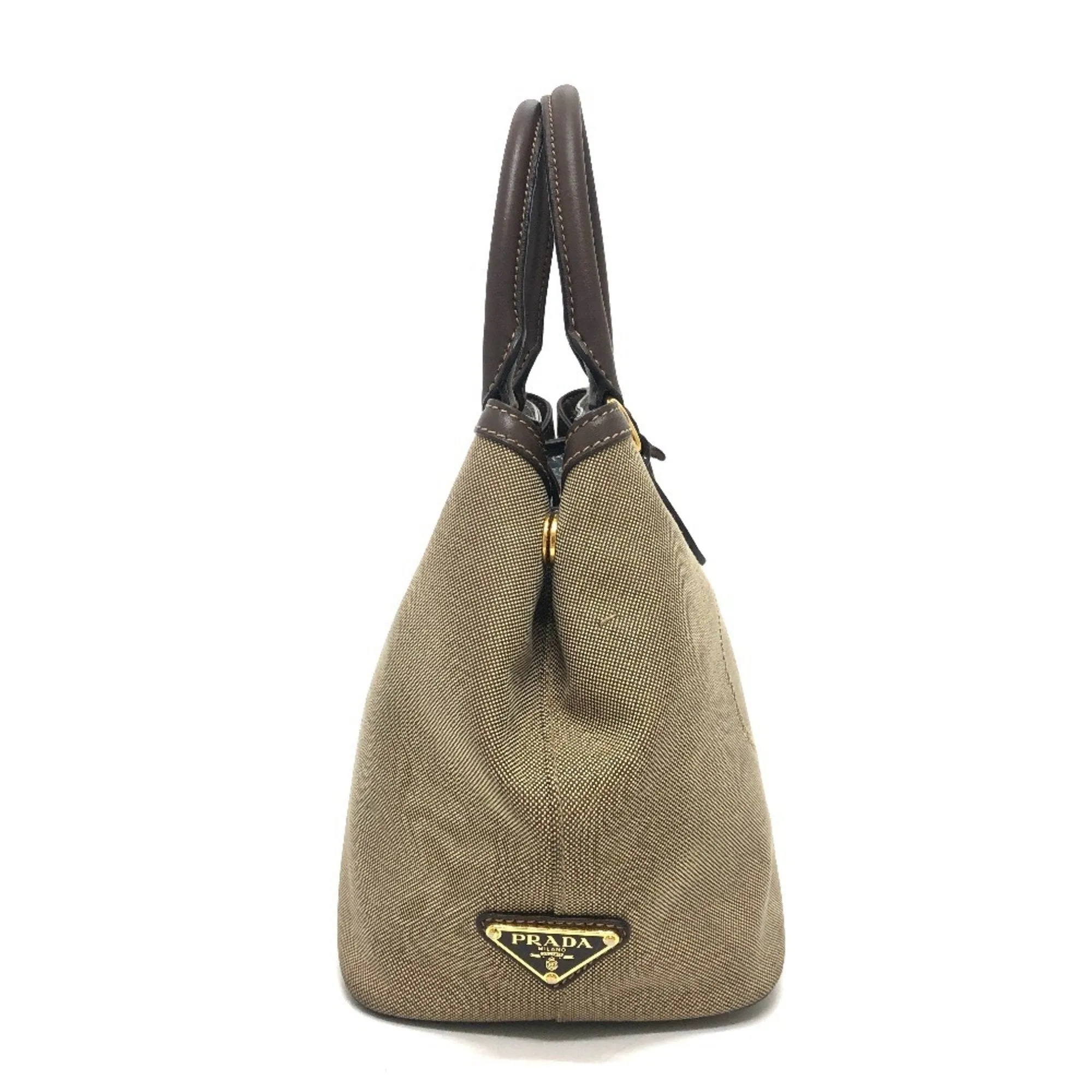 Prada Leather Nylon Handbag Shoulder Bag (Pre-Owned)