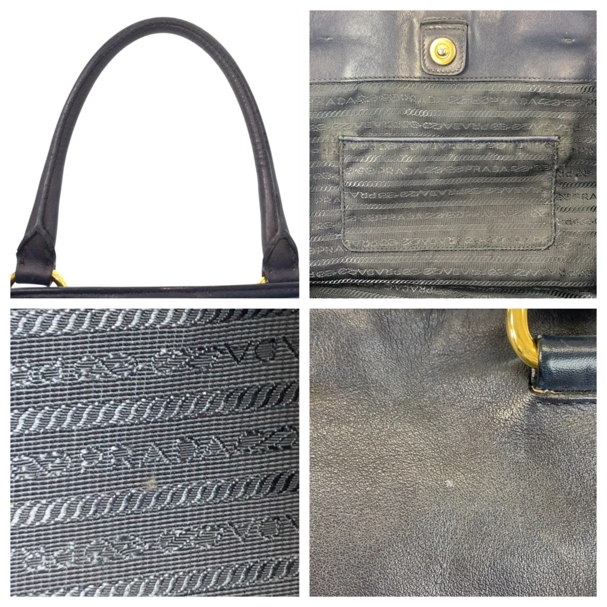Prada Leather Shoulder Bag Tote Bag (Pre-Owned)
