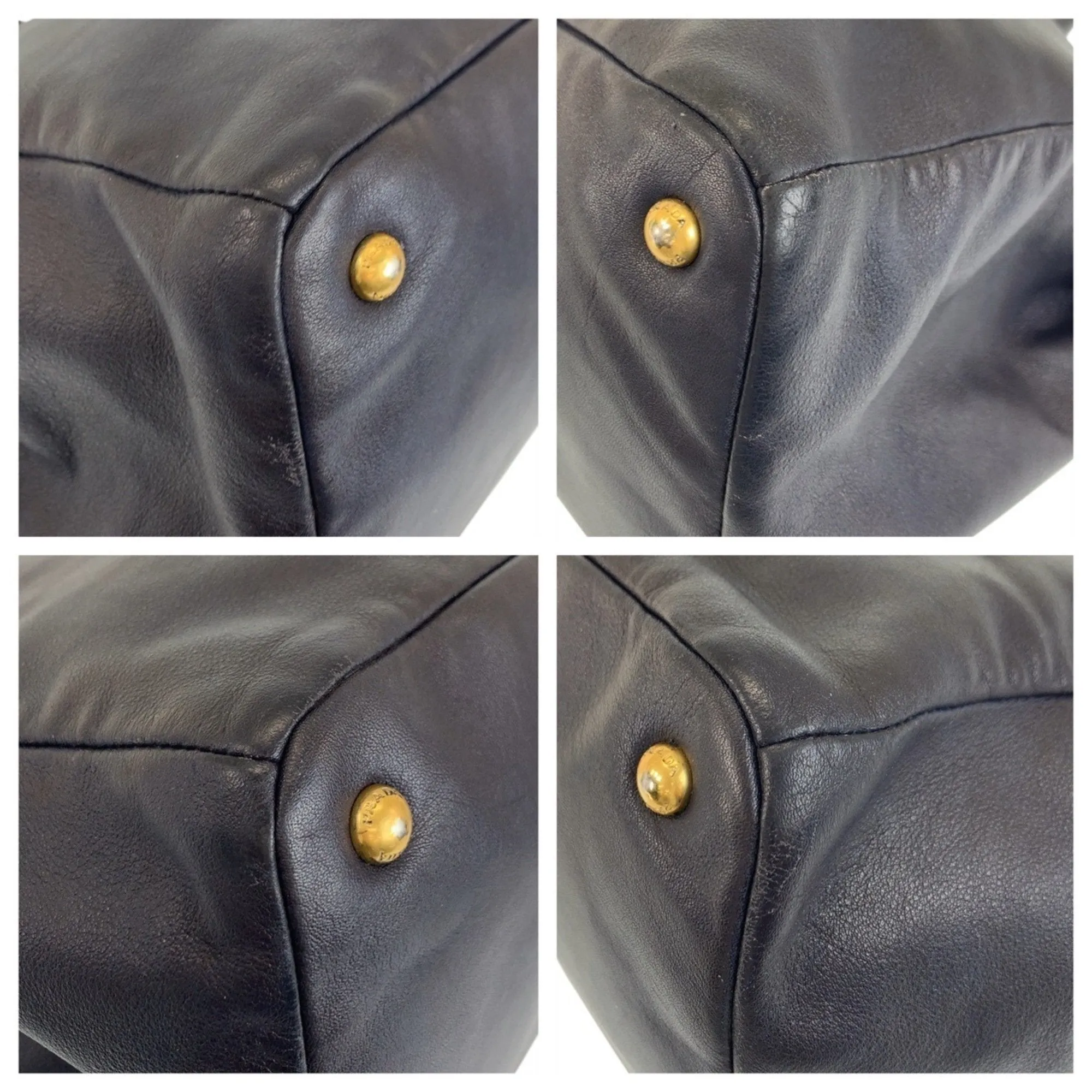 Prada Leather Shoulder Bag Tote Bag (Pre-Owned)