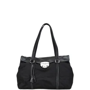 Prada Nylon Leather Shoulder Bag Tote Bag (Pre-Owned)