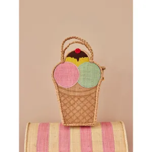 Rice DK Raffia Bag with Ice Cream Shape - Small